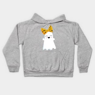 Halloween, Ghost, Ribbon, Bow, Boo, Trick Or Treat Kids Hoodie